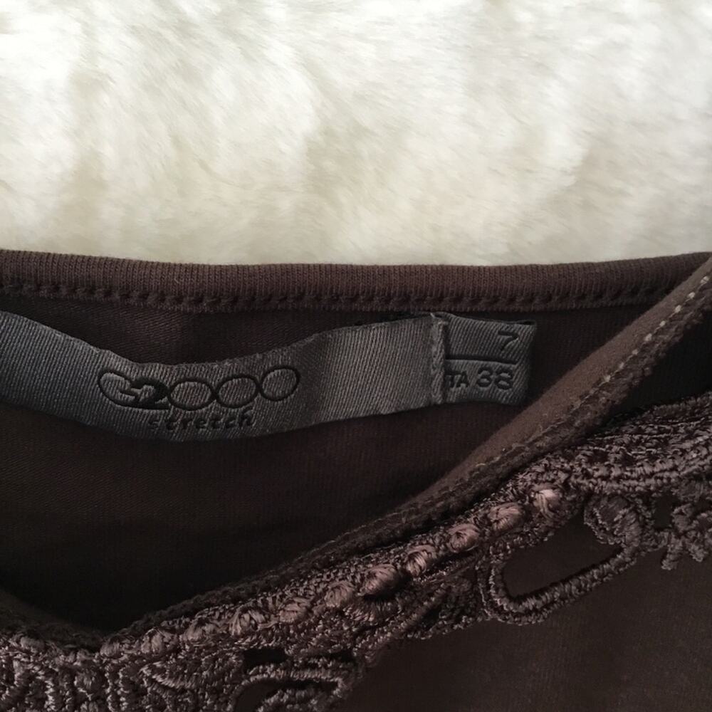 G2000 Brown Spaghetti Lace Trim Cami Stretch Top - Picture 3 of 14